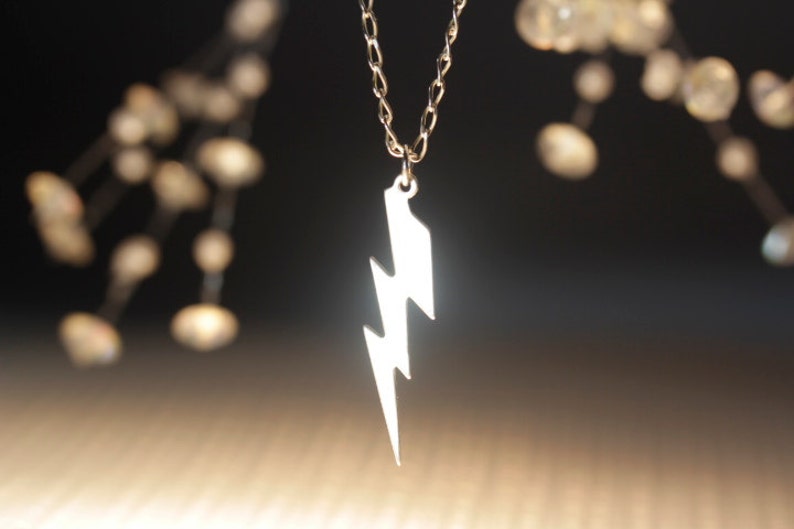 Lightning Bolt Necklace Simple Minimalist Everyday Jewelry Etsy