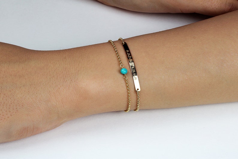 Layered bracelet, Stackable Birthstone Bracelet, Dainty Gemstone Bracelet, Gold Layering Bracelet, Bridesmaid gift Gift for her image 2