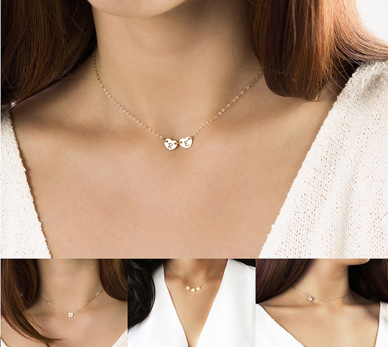 Initial necklace with heart charm Clearance