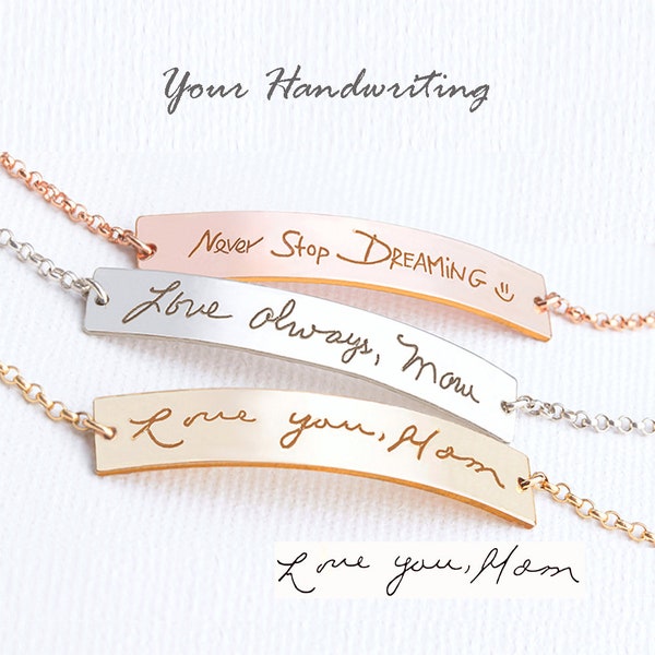 Memorial gift, Actual Handwriting Jewelry, Custom Signature bracelet, Thoughtful Gift, Keepsake gift idea, Remembrance bracelet, Sympathy