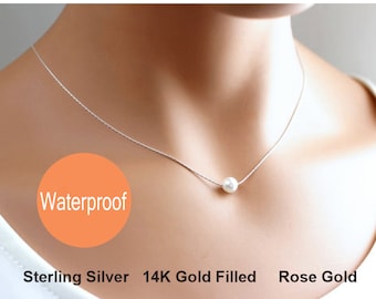 Single Floating Pearl Necklace Single 