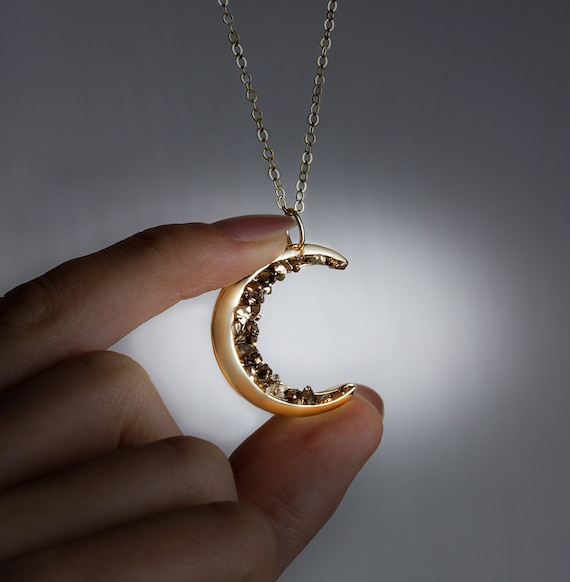MOON CHARM SILVER W/CRYSTALS MOON CHARM SILVER W/CRYSTALS