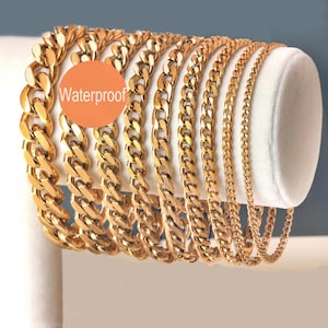 Mens Cuban link bracelet, Bracelets for men, 18K Gold Chain bracelet, Gift for boyfriend, Fathers Day gift, Gift for husband, Cuban bracelet