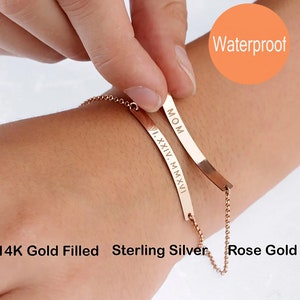 Kids Pave Letter Bracelet 14K Rose Gold by Baby Gold - Shop Custom Gold Jewelry