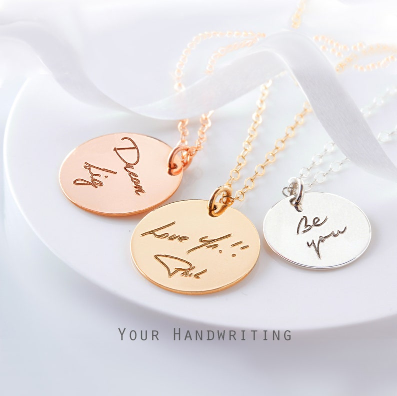 Handwriting Necklace Signature Jewelry on DISC Memorial Etsy Canada