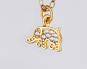 Elephant necklace, Dainty Gold necklace, Gifts for kids, Sister gift, Daughter necklace, Girls jewelry, Elephant gift, Birthday gifts