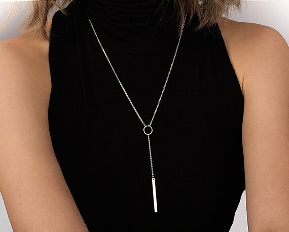 Sterling silver lariat necklace discount
