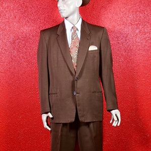 Beautiful 1950s Chocolate Brown Gabardine Sport Suit By Timely Clothes. image 1