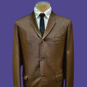 Gorgeous Slim And Tall 1960s Iridescent Herringbone Wool Mod Suit Tailor Made
