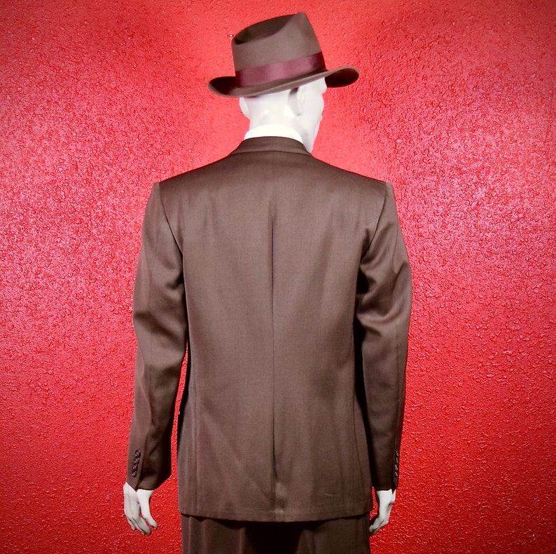 Beautiful 1950s Chocolate Brown Gabardine Sport Suit By Timely Clothes. image 3