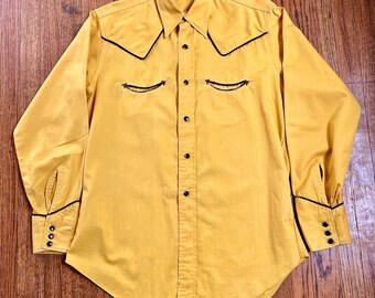 Underbar varmgul gabardinskjorta från 1930-/40-talet från Big State Westerners