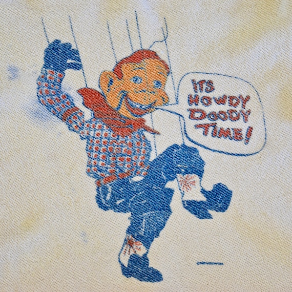 1950s Reverse Weave Cotton Howdy Doody Short Slee… - image 2