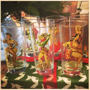 Naked woman vintage drinking glasses - Etsy 日本