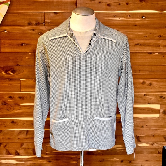 1940s / 1950s Two Tone Houndstooth Check Pull Over
