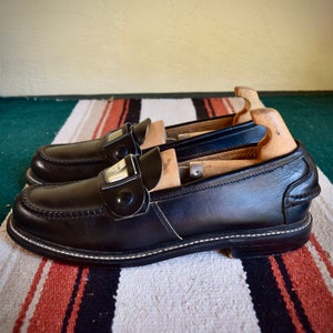 Spectacular And Very Rare 1950s Black Leather Dollar Loafers by Randcraft. image 3