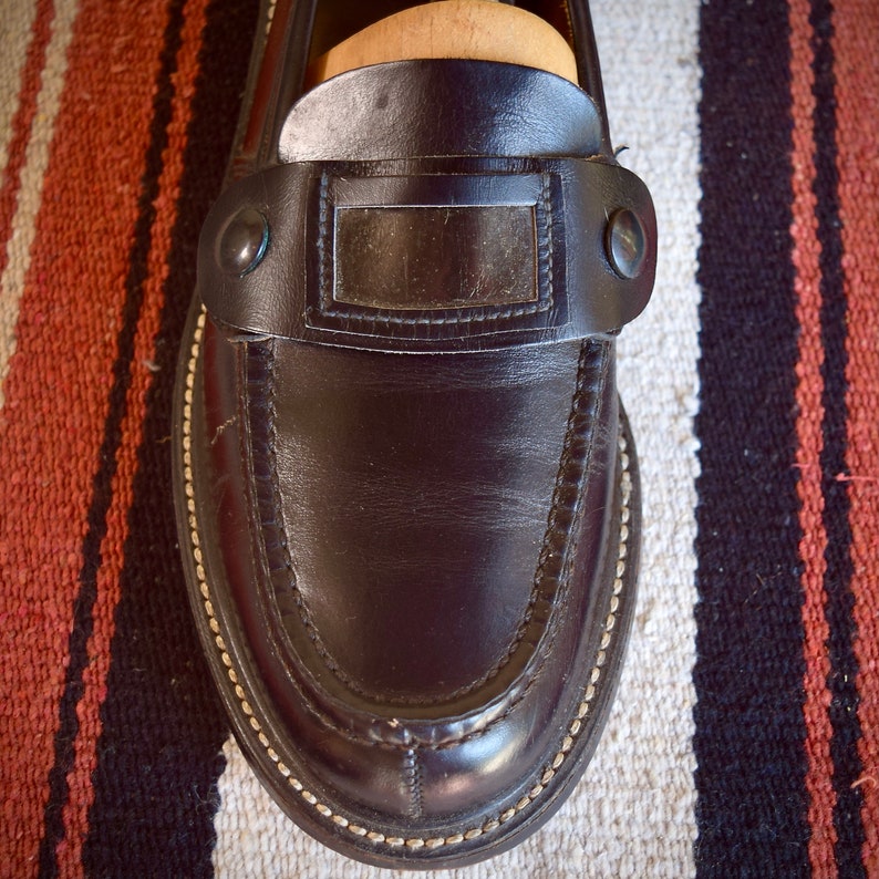 Spectacular And Very Rare 1950s Black Leather Dollar Loafers by Randcraft. image 5