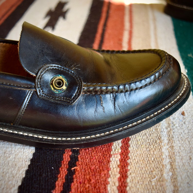 Spectacular And Very Rare 1950s Black Leather Dollar Loafers by Randcraft. image 10