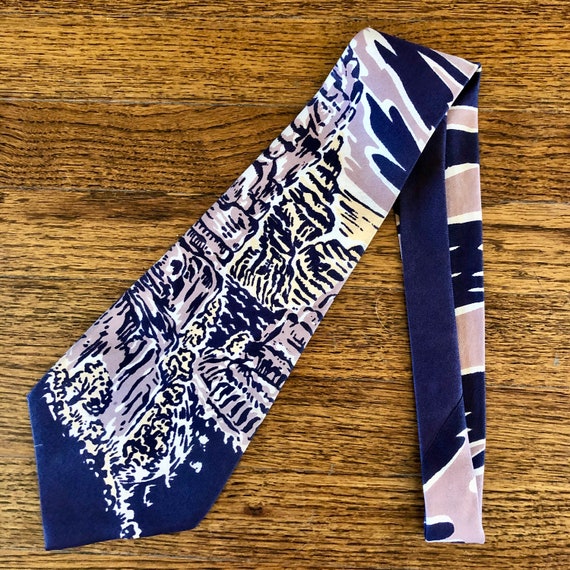 1940s / 1950s Rayon Scenic Grand Canyon Print Tie