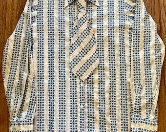 Vintage 1969/1970 Irvine Sellars Mates blommigt mod-skjorta och slipsset