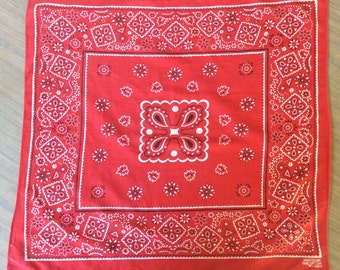 Vintage Red 1950s Fast Color Bandana