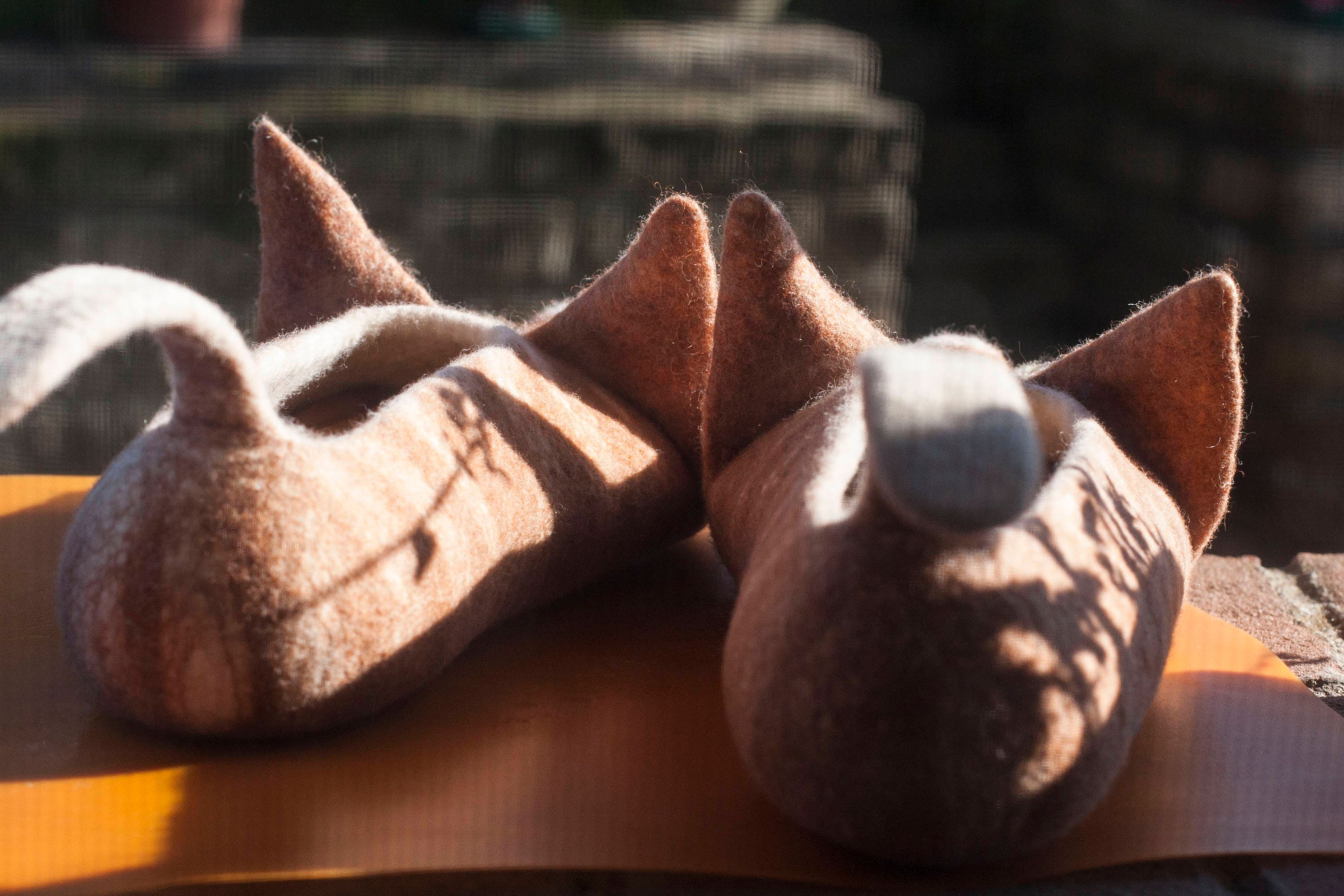 Funny Slippers for Cat Lovers Felted Red Cats Slippers Made to Etsy