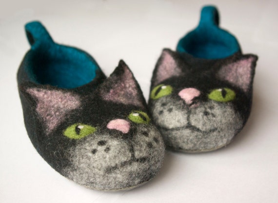 black cat slippers