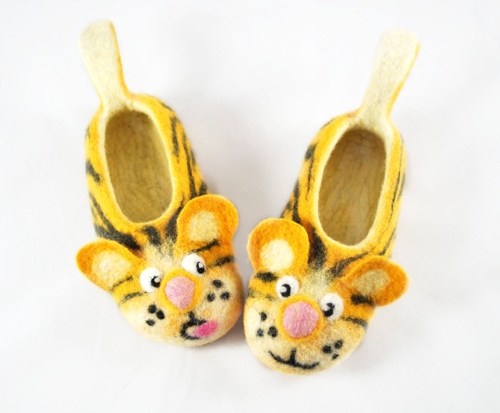 Felted Baby and Child Yellow Tigers Slippers Made to ORDER/ Etsy UK