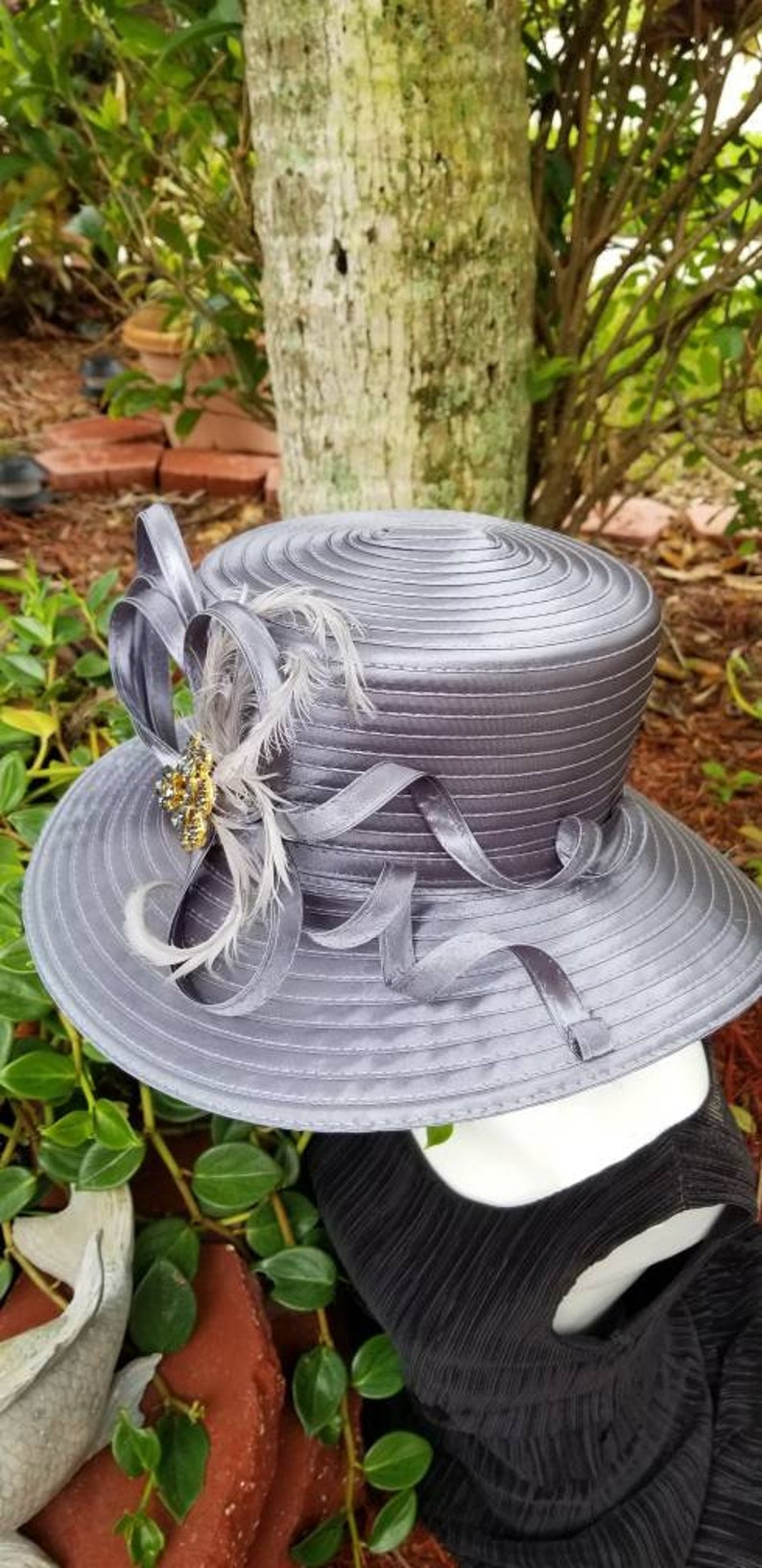 Large Satin Braided Lampshade Hat