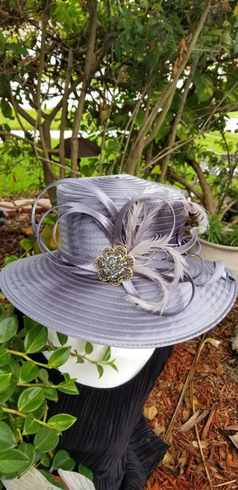 Large Satin Braided Lampshade Hat