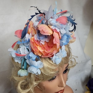 Blue & Peach Fascinators - Etsy