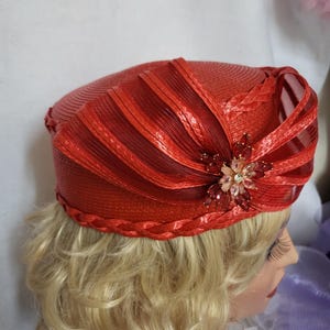 red pillbox hat