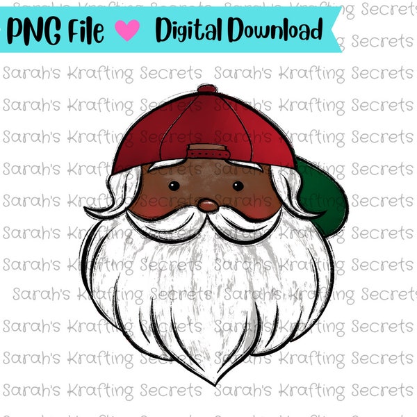 Boy Santa PNG - Santa with Backwards Hat Sublimation design - DtG PNG - Christmas Boy Png - Christmas Girl Dtf - Santa with Baseball Hat png