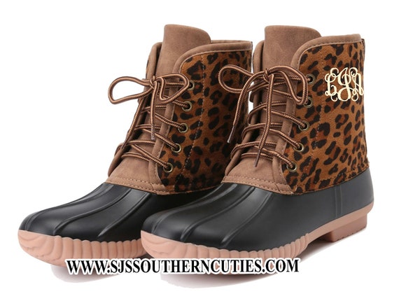 leopard duck boots