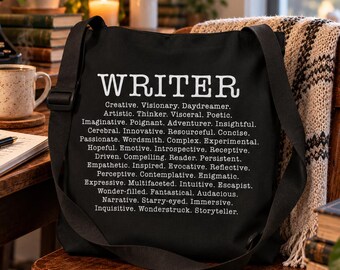 Writer Traits Tote Bag, Writer Gift, Author Gift, Book Lover Tote, Literary Gift, Bookish Bag, Creative Writing Gift, Novel Writing Bag