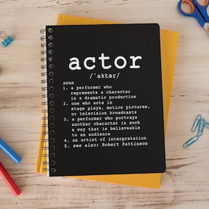 Personalized Actor Spiral Notebook, Actor Definition Notebook, Actress Spiral Notebook, Theatre Actor image 1