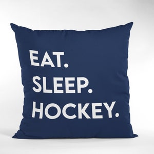 Hockey Pillow, Hockey Player Gift, Hockey Toss Pillow, Hockey Pillow Cover, Hockey Decor, Toss Pillow, Throw Pillow, Hockey Pillow Case image 1