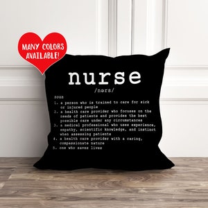 Nurse Gifts, Nurse Quote, Gift Ideas for Nurse, Nurse Definition, Nurse Toss Pillow, RN Gift, Nurse Cushion, Gifts for Nurses, Nurse Pillow