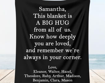 Personalized Comfort Blanket, Big Hug Gift, Encouragement Gift for Someone Going Through a Hard Time, Support Gift