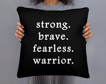 Warrior Pillow, Get Well Care Package, Surgery Care Package, Thinking of You Gift, Get Well Gift, Inspiration Pillow