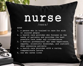 Nurse Definition Pillow, Nursing Graduation Gift, Nurse Appreciation Gift, RN Gift, Medical Professional Decor