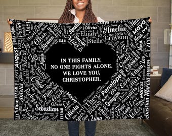 Personalized Name Blanket: Custom Cancer Support Gift