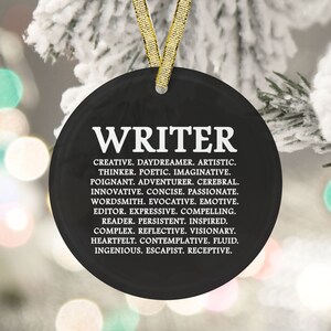 Writer Ornament, Writer Christmas Gift, Writer Gifts, Writer Traits, Writer Definition, Author Gifts, Author Ornament