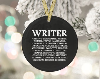 Writer Ornament, Writer Christmas Gift, Writer Gifts, Writer Traits, Writer Definition, Author Gifts, Author Ornament