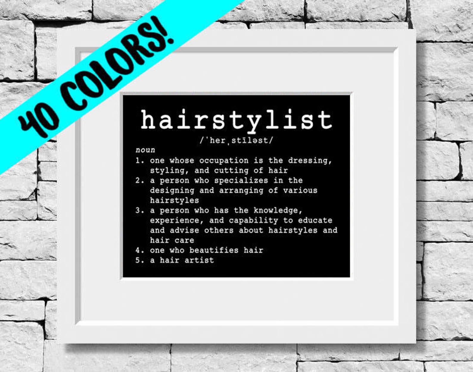 Hairstylist Definition Hairstylist Quote Hairstylist Print Etsy