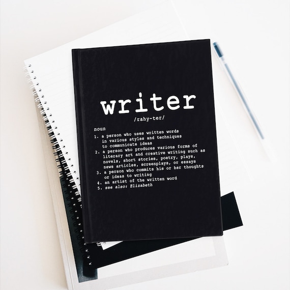 Writer Definition Hardcover Journal, Personalized Writer Gifts