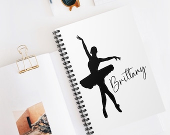 Personalized Ballerina Notebook, Dance Gifts, Ballet Dancer Gift