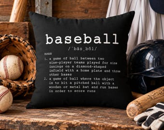 Baseball Definition Pillow, Baseball Lover Gift, Baseball Decor, Sports Room Pillow, Baseball Fan Gift, Coach Gift, Baseball Room Decor