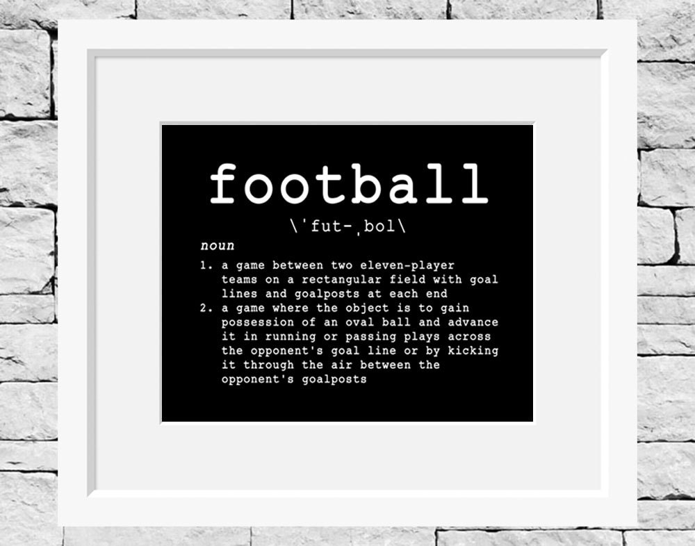 Football Definition Football Print Football Quote Boys Room Etsy
