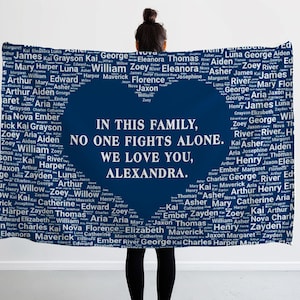 Meaningful Personalized Support Blanket With Name and Heart, Custom Inspiring Blanket, Cancer Blanket, Comforting Blanket, Emotional Support
