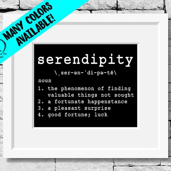 Serendipity Definition Print Dictionary Word Art Serendipity Meaning Fate Destiny Decor Word Art Luck Fortune Love Beautiful English Words
